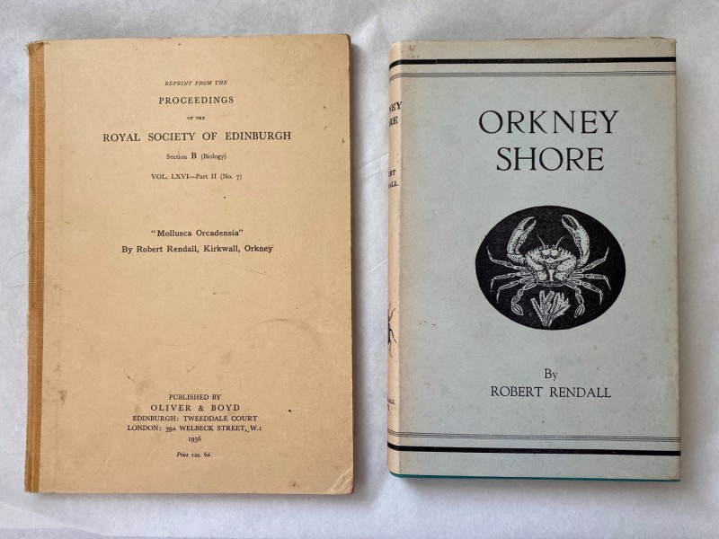 Photograph of the covers of two of Robert Rendall's publications