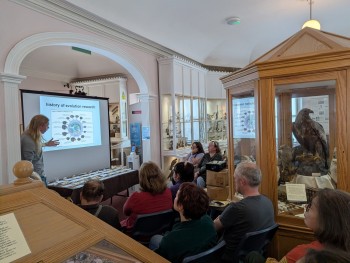 Henry Memmott delivering his bird skull lecture