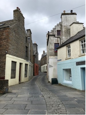 Porteous Brae, part of the main street through Stromness has good examples of the different features, textures and colours found on buildings